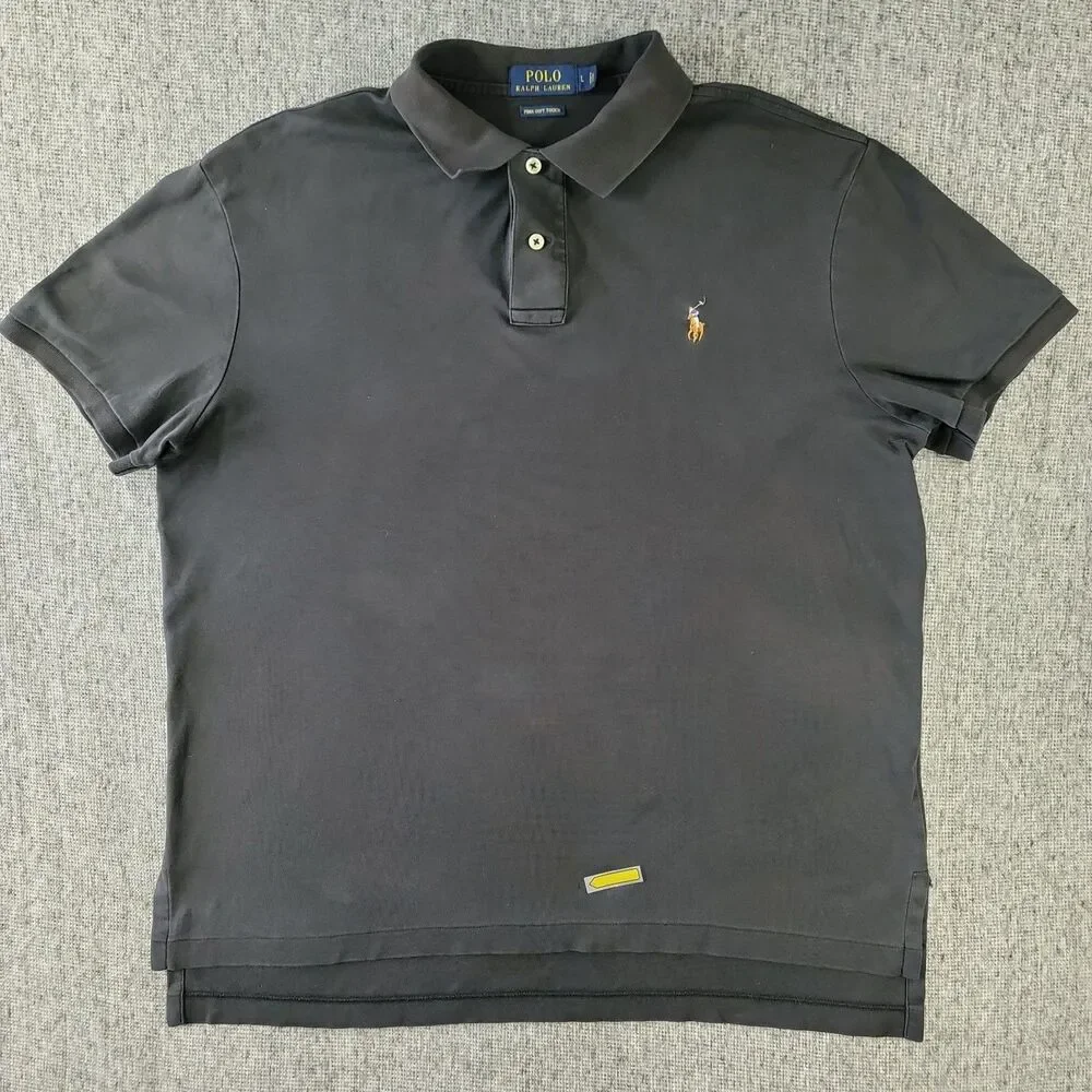 Polo Ralph Lauren Pima Soft Touch Polo Shirt Men’s L Black Color Pony Logo